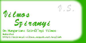 vilmos sziranyi business card